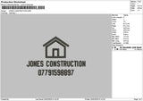 Jonestext Embroidery File 6 sizes