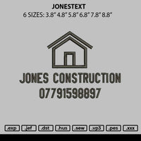 Jonestext Embroidery File 6 sizes