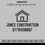 Jonestext Embroidery File 6 sizes