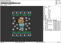 Xmaschill 01 Embroidery File 6 sizes
