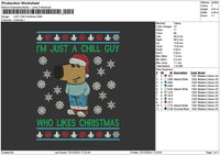 Xmaschill 01 Embroidery File 6 sizes