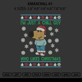 Xmaschill 01 Embroidery File 6 sizes