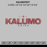 Kalumotext Embroidery File 6 sizes