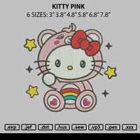 Kitty Pink Embroidery File 6 sizes