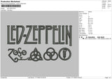 Led Zeppelin Embroidery File 6 sizes