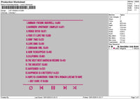 List Songs V2 Embroidery File 6 sizes
