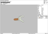 Bunny Hand 02 Embroidery File 6 sizes