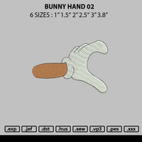 Bunny Hand 02 Embroidery File 6 sizes