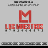 Maestrostext 01 Embroidery File 6 sizes