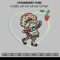 Strawberry Chibi Embroidery File 6 sizes