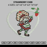 Strawberry Chibi Embroidery File 6 sizes