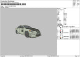 White Car 0807a Embroidery File 6 sizes