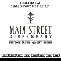 Street Text 02 Embroidery File 6 sizes