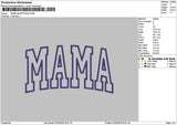 Mama Tall App Embroidery File 6 sizes