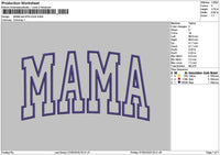 Mama Tall App Embroidery File 6 sizes