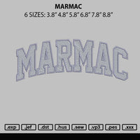 Marmac Embroidery File 6 sizes
