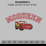 Mcqueen0812 Embroidery File 6 sizes