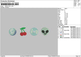 Alienicon Embroidery File 6 sizes