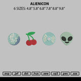 Alienicon Embroidery File 6 sizes