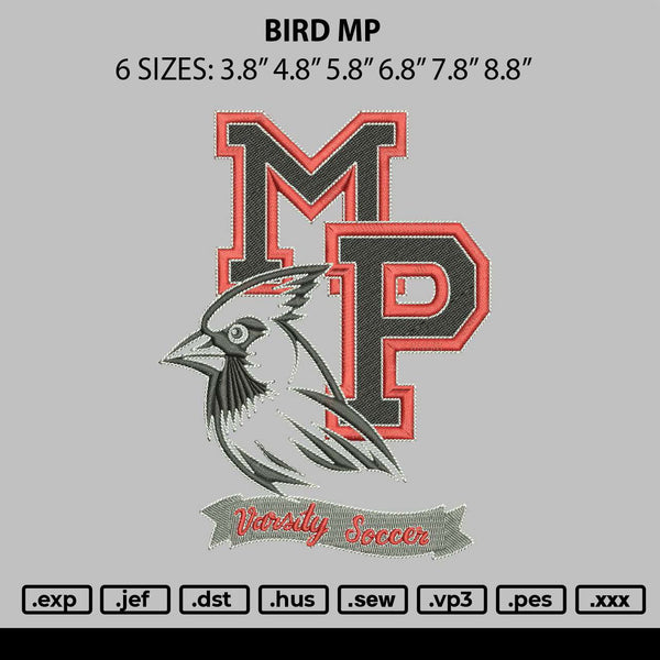 Bird Mp Embroidery File 6 sizes