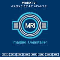 Mritext 01 Embroidery File 6 sizes