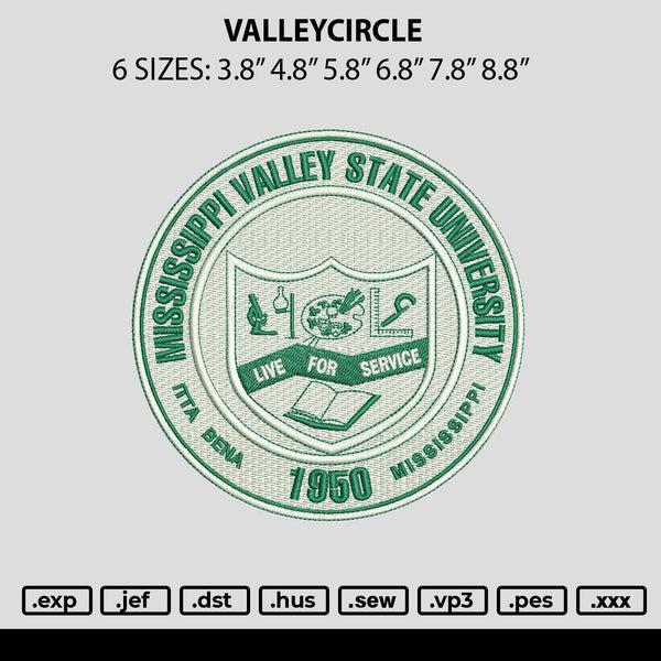 Valleycircle Embroidery File 6 sizes