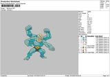 Machamp Embroidery File 6 sizes