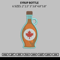 Syrup Bottle Embroidery File 6 sizes