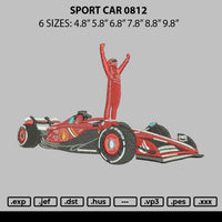 Sport Car 0812 Embroidery File 6 sizes