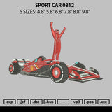 Sport Car 0812 Embroidery File 6 sizes