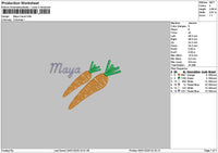 Carrotstext Embroidery File 6 sizes