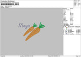 Carrotstext Embroidery File 6 sizes