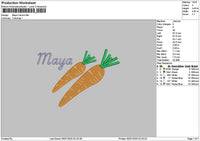 Carrotstext Embroidery File 6 sizes
