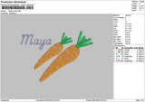 Carrotstext Embroidery File 6 sizes