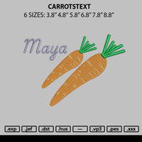 Carrotstext Embroidery File 6 sizes
