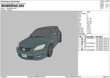 Car 0308 Embroidery File 6 sizes