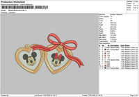 Mickeyheart Charm Embroidery File 6 sizes