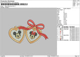 Mickeyheart Charm Embroidery File 6 sizes