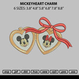 Mickeyheart Charm Embroidery File 6 sizes