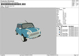 Blue Car 0203 Embroidery File 6 sizes
