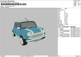 Blue Car 0203 Embroidery File 6 sizes