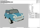 Blue Car 0203 Embroidery File 6 sizes