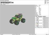 Car Monster Embroidery File 6 sizes