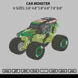 Car Monster Embroidery File 6 sizes