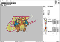 Nike Charizard Embroidery File 6 sizes