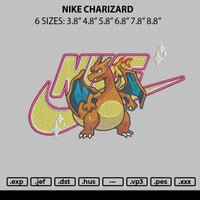 Nike Charizard Embroidery File 6 sizes