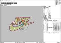 Nike Dog 1802 Embroidery File 6 sizes
