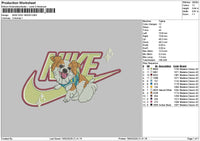 Nike Dog 1802 Embroidery File 6 sizes