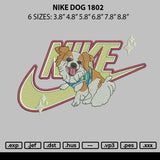 Nike Dog 1802 Embroidery File 6 sizes
