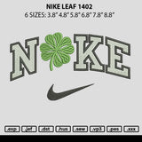 Nike Leaf 1402 Embroidery File 6 sizes